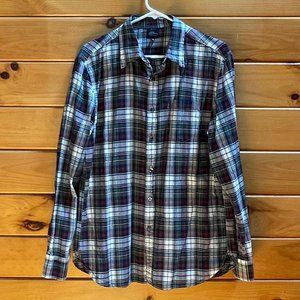 LL Bean Signature plaid oxford button down shirt